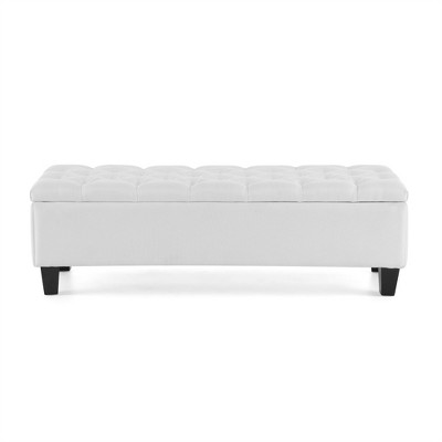 Tramull Button Tufted Diamond-Stitch Storage Ottoman Bench, Soft-Close Lid and Versatile Seating for Living Room