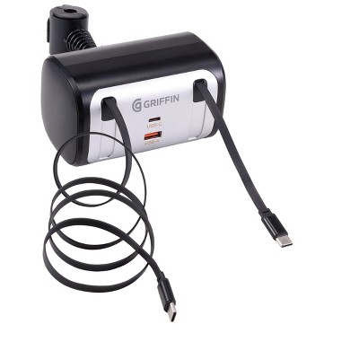Griffin 5-in-1 Back Seat Charging Hub with Retractable Cables
