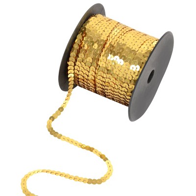 Flat Sequin Strip, 6mm String Metallic Sequin Strand, Paillette Sequin Sewing Trim DTY Project Decoration, 100 Yards