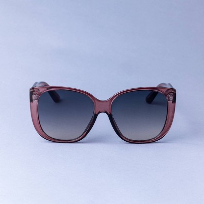 Women's Plastic Butterfly with Metal End Caps Sunglasses - A New Day™ Mauve: Medium Fit, UV Protection, Recycled Frame