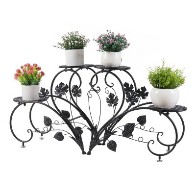 Artloge 4 Tiers Heavy Duty Metal Plant Stand Industrial Style Flower Pot Holder Rack for Garden Balcony Patio Office Decor Space-Saving