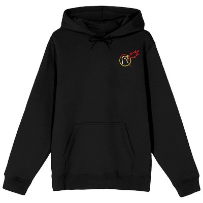 Hot Ones Front & Back Logo Adult Black Long Sleeve Hooded Sweatshirt