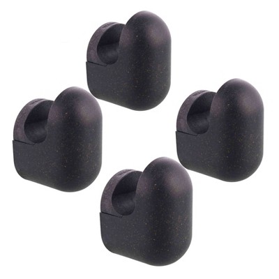 WAGNER – design yourself Wall Hook Set, Black Rubber & Steel, 4pc — Supports up to 35 lbs
