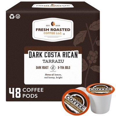 Fresh Roasted Coffee - 48 CT Dark Costa Rican Tarrazu Huehuetenango Dark Roast Single Serve Pods