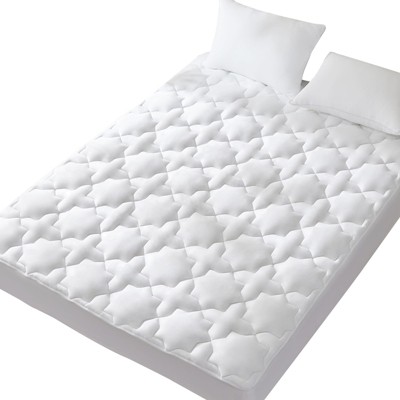 Aoibox Queen Mattress Pad Cotton Cooling Quilted Fitted Mattress Cover Soft Breathable Non Slip Deep Pocket White 60x80