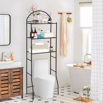 Bathroom Shelf, Over Toilet Storage 3 Tier - Heavy Duty Metal Organizer Racks for Small Spaces Apartments, Space Saving Above Toilet