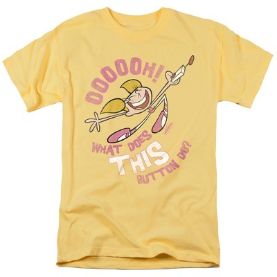 Dexters Laboratory Button Adult T-Shirt