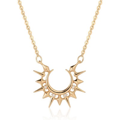 14K Gold Star & Moon Necklace - Dainty Pendant Chain for Women, Mother's Day/Valentine Gift