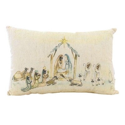 Ganz 9.0 Inch Nativity Pillow Christmas , Creche Mary Joseph Holy (1PC)