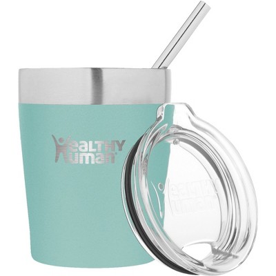 Healthy Human Stainless Steel Tumbler with Straw |(12oz, Neon Mint)