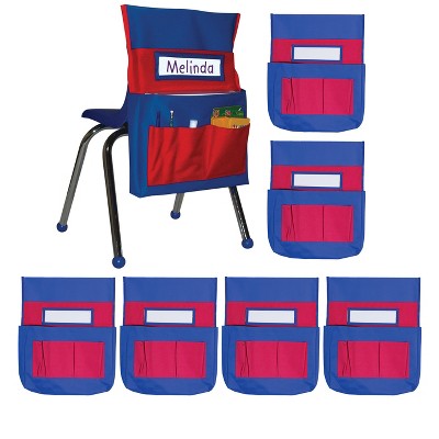 Carson Dellosa Education Chairback Buddy™ Blue and Red 6 Pack Pocket Chart Storage