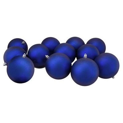 Northlight 12ct Shatterproof Matte Christmas Ball Tree Ornament Set 4" - Royal Blue