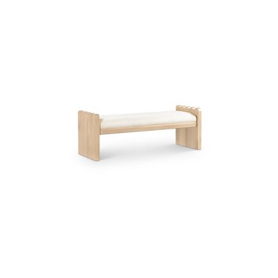 Meridian Furniture,Sonia Velour Fur Fabric Bench