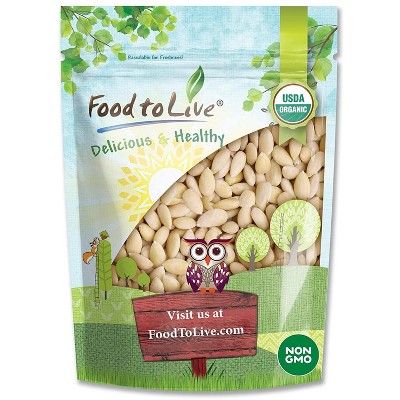 Organic Blanched Whole Almonds - Non-GMO, Raw, Unpasteurized, Unsalted, Keto, Paleo, Kosher, Bulk - by Food to Live