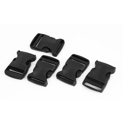 Unique Bargains Fit for 1 1/4" Wide Webbing Strap Plastic Curved Clasp Side Release Buckle Black 5 Pcs