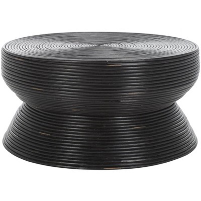 Heimdall Round Coffee Table - Distressed Black - Safavieh