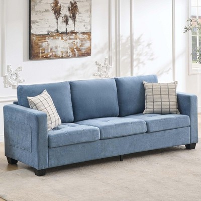 3 Seat Sofa Couch, 89" Modern Sofa with Armrests, Comfy Couch Sofa with Extra Deep Seat Couches for Living Room Bedroom Apartment and Office Chenille
