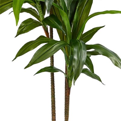 Artificial Dracaena Tree, Artificial Silk Tree Fake Floor Plant in Plastic Pot for Home Office Living Room Decor