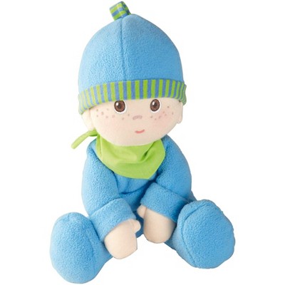 HABA Snug-Up Soft Plush Luis First Baby Doll 8" - Perfect Newborn and Infant Toy,  Ideal Boy Doll for Baby Shower Gift