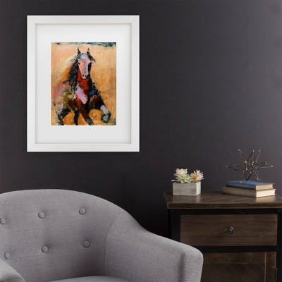 Trademark Fine Art Joarez Golden Horse Matted Framed Art