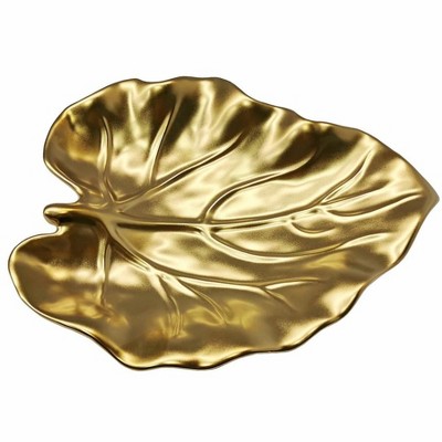 Jiallo Botanic Collection Titanium Porcelain   Leaf plate 9"
