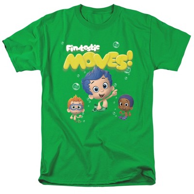 Bubble Guppies Fintastic Moves! Adult T-Shirt Kelly Green