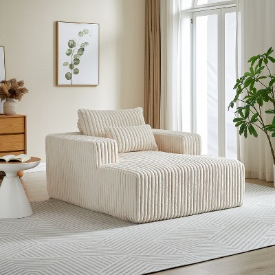 SYFERLORY 62.5-Inch Corduroy Sponge Sofa Lounge Chair,No Assembly Required