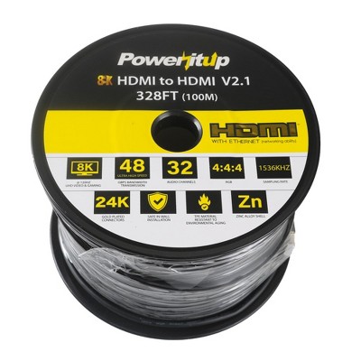 Power It Up 328 ft. 8K HDMI 2.1 Ultra High Speed Active Optical Cable - Package of 1 Cable
