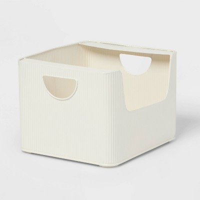 Metal Bin Small Open Front Ivory - Brightroom™