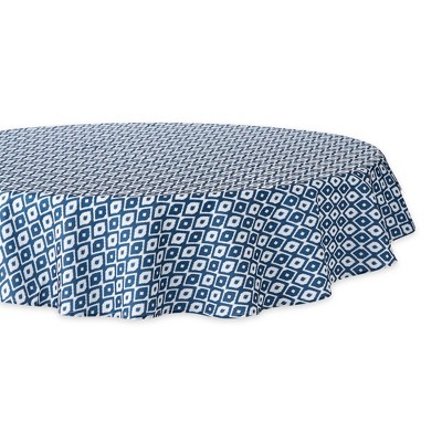 Dii Blue Ikat Outdoor Tablecloth 60 Round