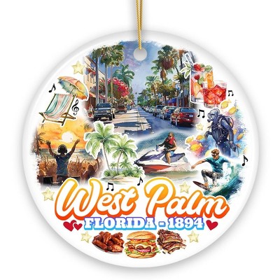 Marvelous West Palm Beach Florida Ornament, Artistic Paradise and Southern Souvenir| OrnamentallyYou