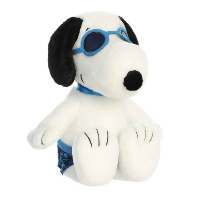 Aurora Medium Surfer Snoopy Peanuts Adorable Stuffed Animal White 12"