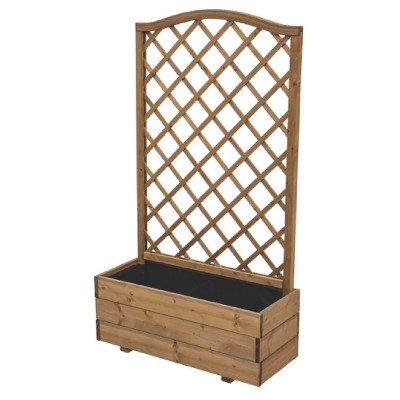 Scalloped Top Planter Box with Diamond Trellis – FSC-Certified Timber, Eco-Friendly, Includes Liner