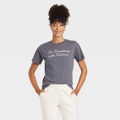 Women's Do Everything with Kindness Short Sleeve Graphic T-Shirt - Gray