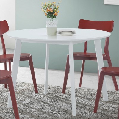 Dexmalle Roma Contemporary White Round Dining Table
