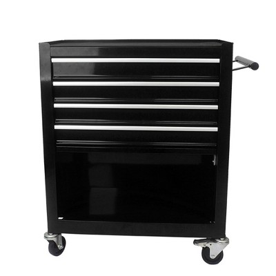 4-Drawer Mechanics Rolling Tool Storage Cabinet Rolling Tool Cart Cabinet Organizer High Capacity Tool Chest Cart with Wheels Keyed Locking black