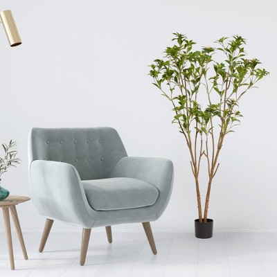 KTMBDW 63in Artificial Tree Artificial Silk Tree Faux Tree with Black Tall Planter Fake Tropical Yucca Floor Plant