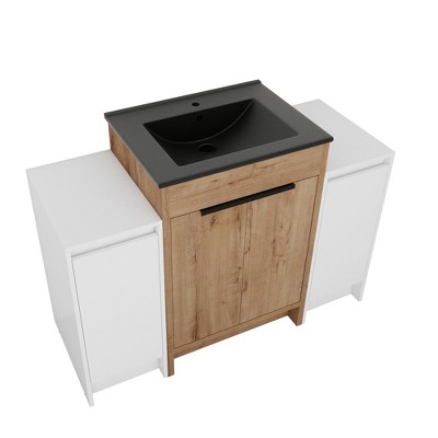 ChicFurnit Bathroom Vanity 48 Inch Freestanding With Ceramic Sink Soft Closing Door for Bathroom, Brown, 47.6"*18.31"*34.25"