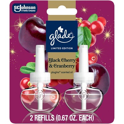 Glade PlugIns Scented Oil Air Freshener Refills - Black Cherry & Cranberry - 1.34 fl oz/2ct
