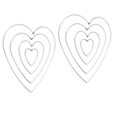 Unique Bargains Metal DIY Craft Heart Shape Macrame Wreath Dream Catcher Rings 2" 4" 6" 8"