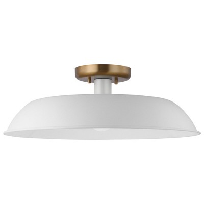 Nuvo Lighting Colony 1 - Light Flush Mount in  Matte White/Burnished Brass