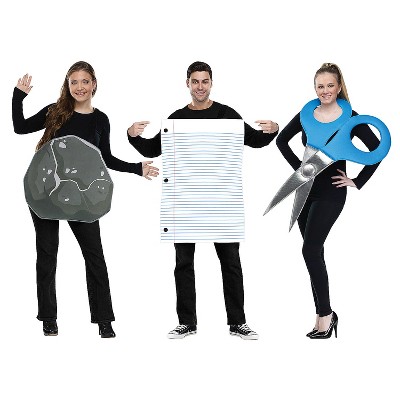 Adults Rock, Paper & Scissors Polyester Group Costume - One Size