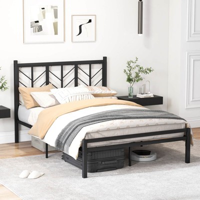 Costway Full Size Platform Bed with Headboard 11.5" Under Bed Storage Easy Assembly