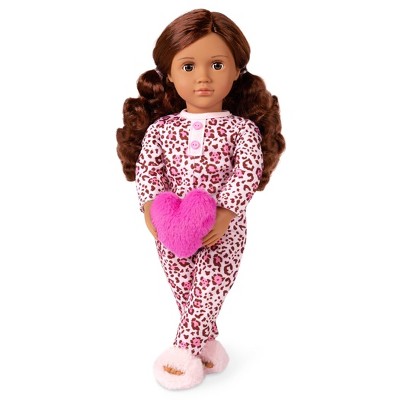 Our Generation Gracia 18" Doll in Pink Leopard-Print Pajama