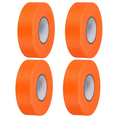 Unique Bargains PVC Non-Adhesive Flagging Tape for Tree Survey Boundaries 4 Pcs