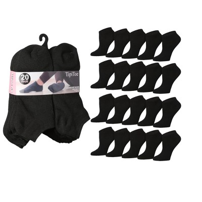 Women's Plain Black Low Cut Socks - 20 Pairs