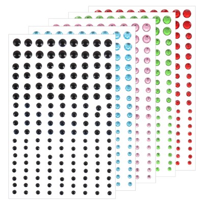 Unique Bargains Acrylic Self Adhesive Decorative DIY Rhinestone Stickers 5 Sheet/810 Pcs