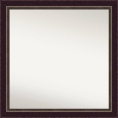 30" x 30" Non-Beveled Signore Bronze Wood Wall Mirror - Amanti Art: Square, Modern Decor, Wall Mount