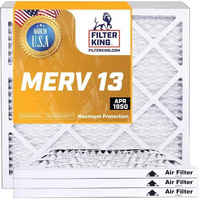 Filter King 14x17.5x1 Air Filter | 6-PACK | MERV 13 | HVAC Pleated AC Furnace Filters | MADE IN USA | Actual Size: 14 x 17.5 x .75"