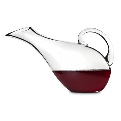 True Mallard Handled Wine Decanter, Glass Carafe, Red and White Wine, Wine Aeration, Bar Gadgets, Wine Lover Gifts, Holds 1 Standard Bottle, 53 oz
